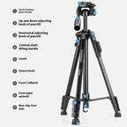 YUNTENG VCT-669 For Live Streaming Video Recording Camera Tripod Smartphone Selfie Mount, VCT-669