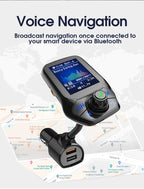 T43 Car Bluetooth Mp3 Multi-function Large Color Screen QC3.0 Bluetooth Car Charge Lossless Car Bluetooth Player, T43