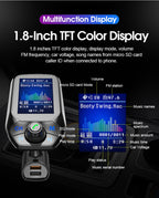 T43 Car Bluetooth Mp3 Multi-function Large Color Screen QC3.0 Bluetooth Car Charge Lossless Car Bluetooth Player, T43