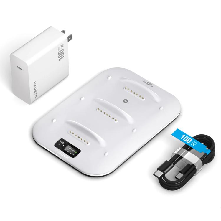 BOBOVR BD3 Charging Dock for 3x B100 Battery 30W Fast Charger Base, BD3