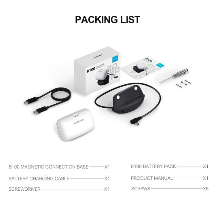 BOBOVR B100U For BOBOVR M1 / M2 / M3 Replacement Battery VR Head Strap Accessories, B100U