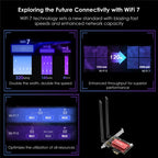 WAVLINK WN685BE3-B BE8800 2.4GHz 5GHz 6GHz WiFi 7 Tri-Band PCI-E Wireless Network Card, WN685BE3-B