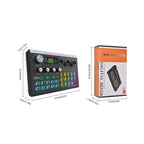 X9 48V Phantom Power Bluetooth Audio Mixer 4-Channel USB Sound Card Voice Changer, X9