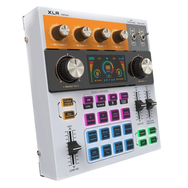 C200 For Live Streaming / Singing Sound Card Audio Mixer Bluetooth Adjustable Mixing Console, C200