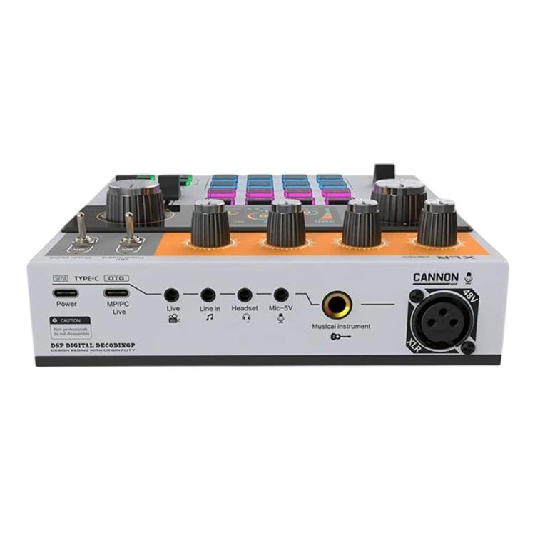 C200 For Live Streaming / Singing Sound Card Audio Mixer Bluetooth Adjustable Mixing Console, C200