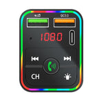 PDF2 With Ambient Light Fast Charger FM Transmitter Bluetooth Hands Free Call MP3 Player, PDF2