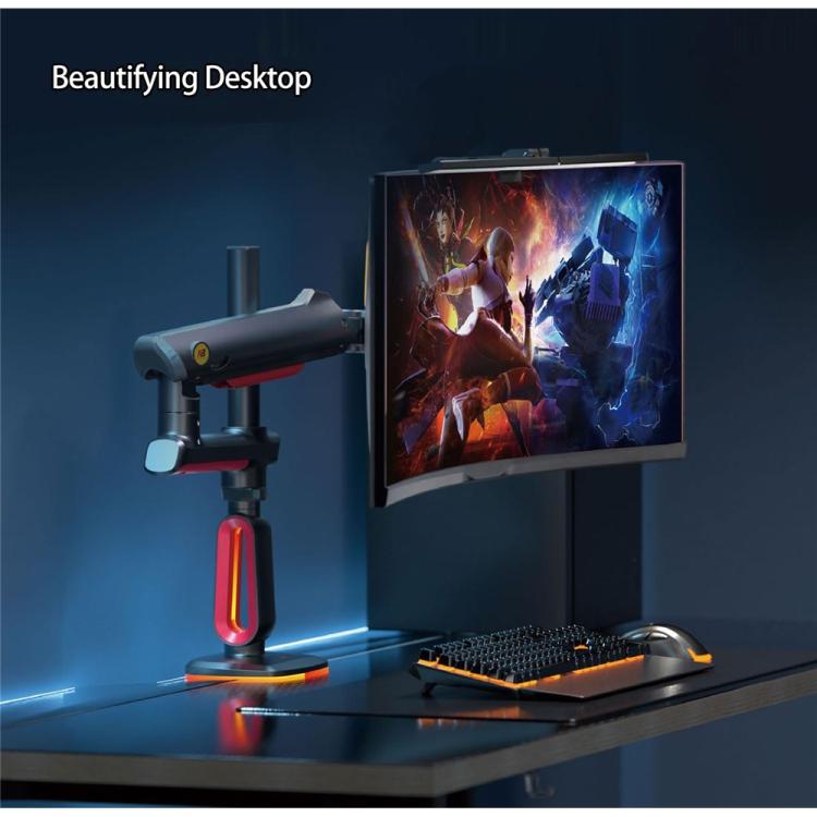 NORTH BAYOU L70 RGB Lighting Gaming Monitor Adjustable Arm Stand Curved Monitors Bracket, L70