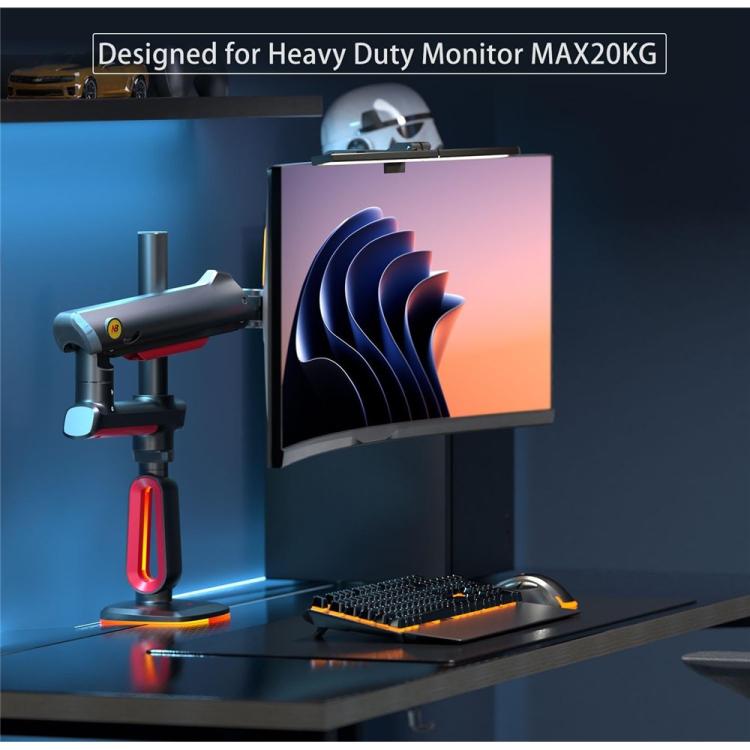 NORTH BAYOU L70 RGB Lighting Gaming Monitor Adjustable Arm Stand Curved Monitors Bracket, L70