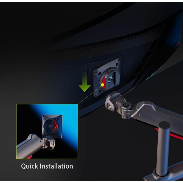 NORTH BAYOU L70 RGB Lighting Gaming Monitor Adjustable Arm Stand Curved Monitors Bracket, L70