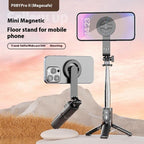 P08Y Pro F2 Portable Travel Selfie Stick Tripod Mini MagSafe Phone Stand with Remote Control and Fill Lights, P08Y Pro F2