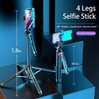 P195 Retractable Four-Legged Stand Expandable Phone Stand Bluetooth Remote Control Selfie Stick, P195