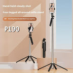 P190 Portable Retractable Four-Legged Stand Phone Stand Selfie Stick with Bluetooth Remote Control, P190