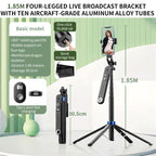 P515 Portable Retractable Four-Legs Phone Stand Selfie Stick with Bluetooth Remote Control, P515