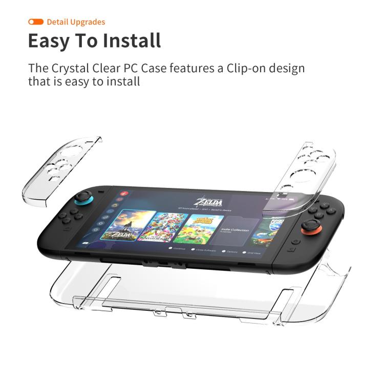 Game Console Split Full Cover Transparent PC Protective Case, For Nintendo Switch 2