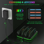 Game Handle 4 Seat Horizontal Charging Cradle With RGB Dazzling Lights, For Nintendo Switch 2