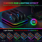 Game Handle 4 Seat Horizontal Charging Cradle With RGB Dazzling Lights, For Nintendo Switch 2