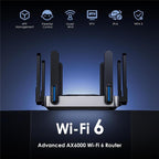 WAVLINK WN592AX6 2.5G Multi Gig Port Quad Core CPU AX6000 Dual Band WiFi 6 Router, US Plug, EU Plug, UK Plug, AU Plug