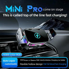 SD23 With Ambient Light Car Navigation Air Vent Phone Holder 15W Wireless Charger, SD23 (Black), SD23 (Silver)