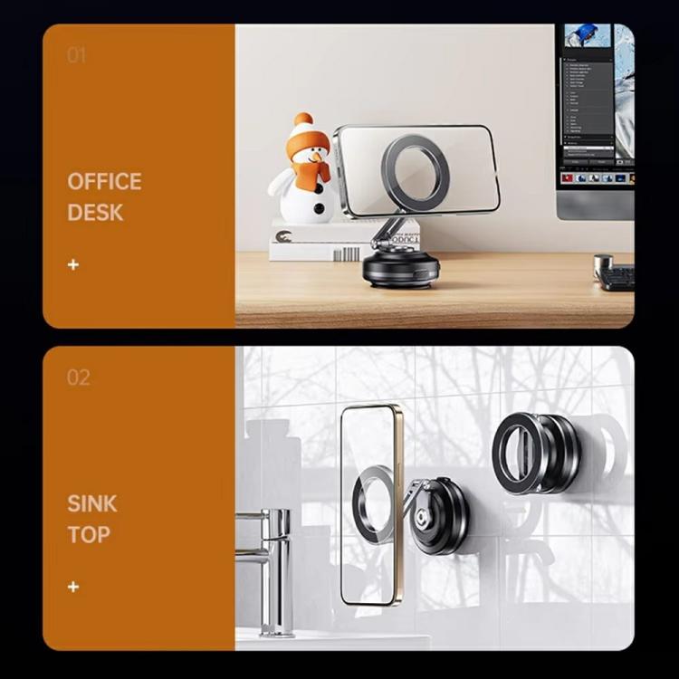 X63 Foldable Arm Car Phone Navigation Mount Vacuum Suction Cup Aluminum Alloy Holder, X63