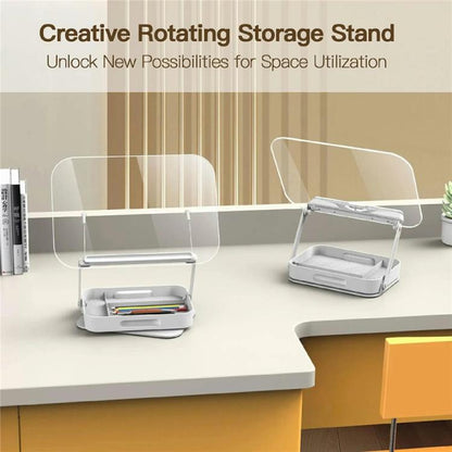 R22H Adjustable Rotating Foldable Laptop Tablet Book Holder Stand with Bottom Storage Box, R22H