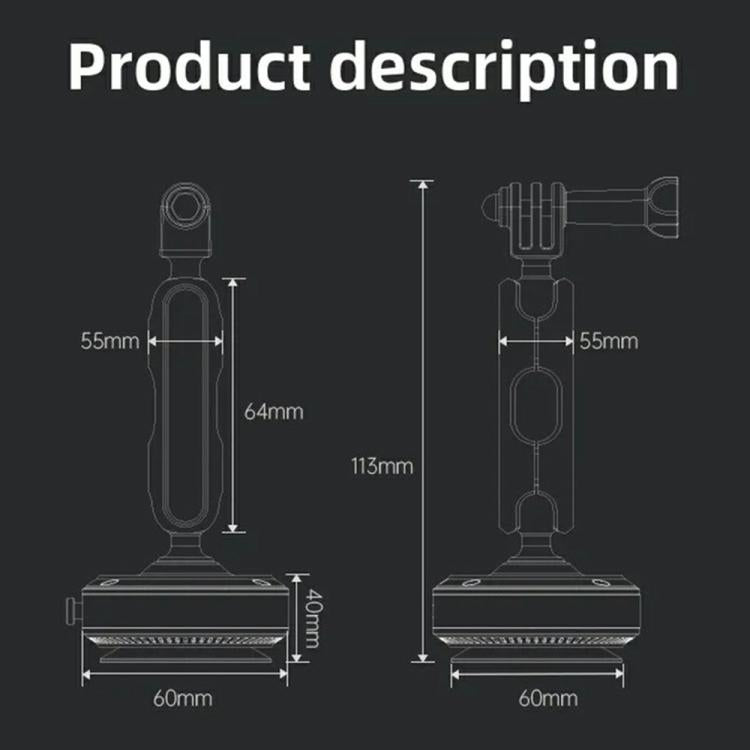 DJ-1  Car Mount Aluminum Alloy Action Camera Holder Electric Vacuum Suction Cup Bracket, DJ-1