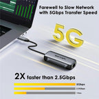 WAVLINK NWU340GD With 95W Charging Port 5Gbps USB-C to RJ45 Ethernet Adapter Converter, NWU340GD
