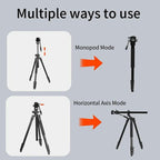 JMARY KS355+HG60 360 Degree Panoramic Ball Head DSLR Camera 2-in-1 Monopod Tripod