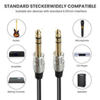 JUNSUNMAY 6.35mm 1/4 inch Male to Male Stereo Headphone Guitar Extension Cable Cord, 0.3m, 1.8m, 3m, 5m, 10m