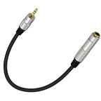 JUNSUNMAY 6.35mm Female to 3.5mm TRS Male Stereo Audio Cable Guitar Cord, 0.3m, 1.8m
