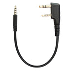 JUNSUNMAY Walkie Talkies Headset Radio Earpiece Adapter Cable, Length: 25cm, 2 Pin to Male 3.5mm, 2 Pin to Female 3.5mm