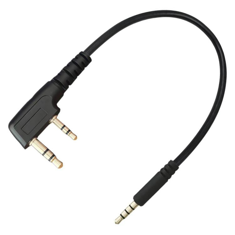 JUNSUNMAY Walkie Talkies Headset Radio Earpiece Adapter Cable, Length: 25cm, 2 Pin to Male 3.5mm, 2 Pin to Female 3.5mm