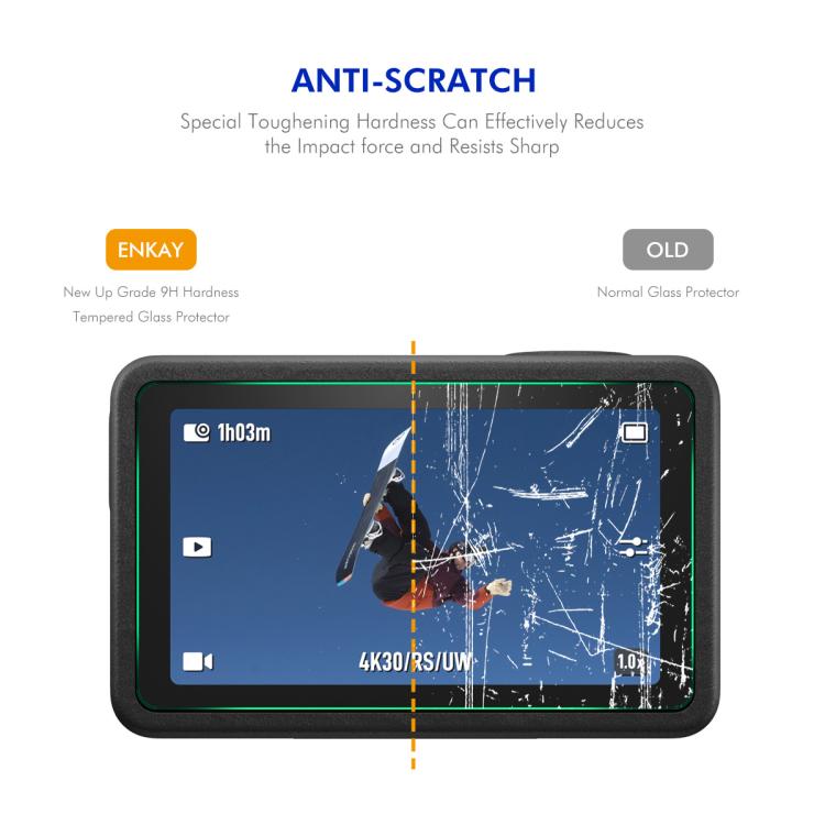 ENKAY Hat-Prince 0.2mm 9H Tempered Glass Screen Protector Film, For DJI Osmo Action 6, For DJI Osmo 360, For DJI Osmo Action 5 Pro, For DJI Osmo Pocket 3, For DJI Osmo Action 4 / 3