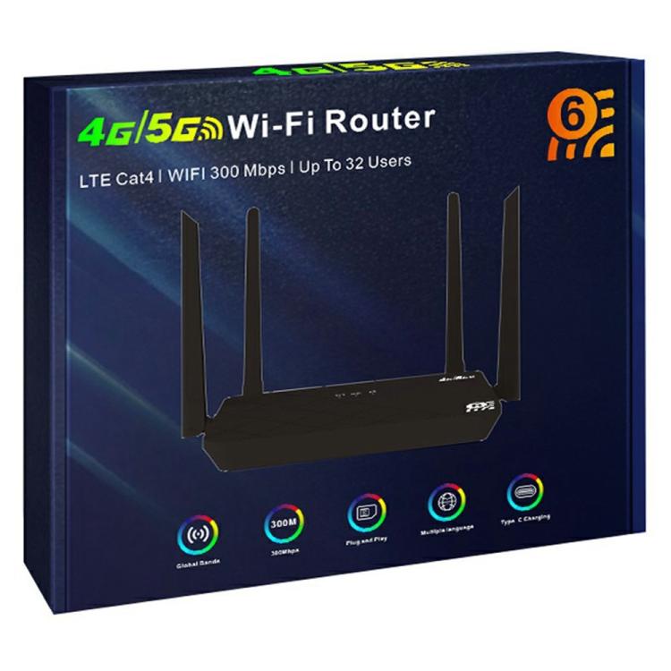 CP108 Home Office Internet Sharing Device WIFI 5G LTE 4G Router 300Mbps Wireless Hotspot, White, Black