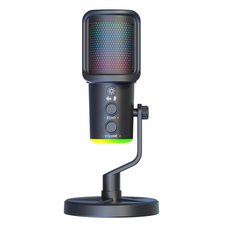 SU9 RGB Light USB-C / Type-C Desktop Recording Noise Reduction Microphone with Anti-spray Net, SU9