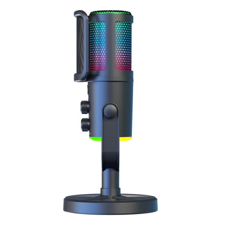 SU9 RGB Light USB-C / Type-C Desktop Recording Noise Reduction Microphone with Anti-spray Net, SU9