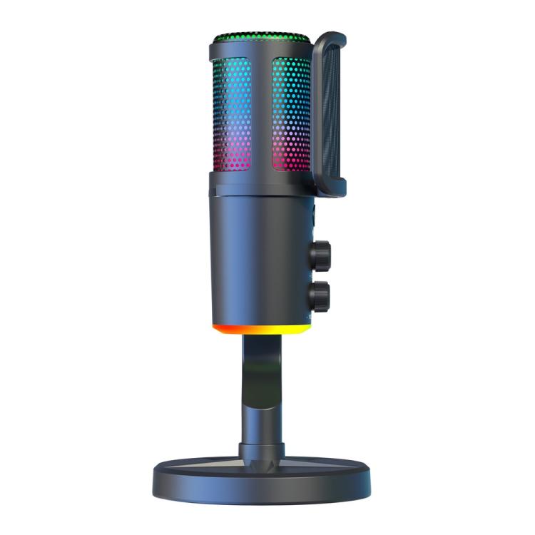 SU9 RGB Light USB-C / Type-C Desktop Recording Noise Reduction Microphone with Anti-spray Net, SU9