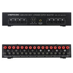 B075 4 Input 4 Ooutput Power Amplifier Speaker Selector Switcher,  300W Sound Quality Per Channel No Loss, B075