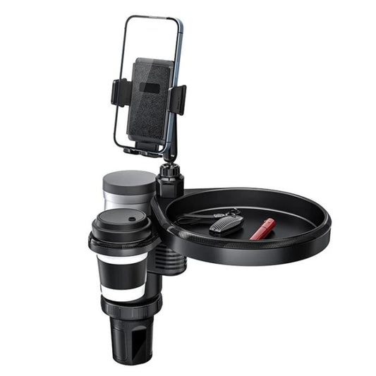 CP242 Universal 4 in 1 Car Phone Holder Cup Holder Tray Stand Car Cup Holder Expansion Tray, CP242
