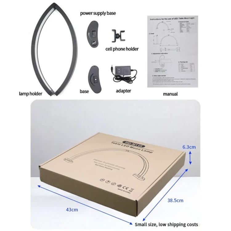 HD-M11X 28 inch LED Light Semi-Circular Desktop Beauty Lamp Fill Light For Tattoo / Nail Art, US Plug, EU Plug, UK Plug, AU Plug