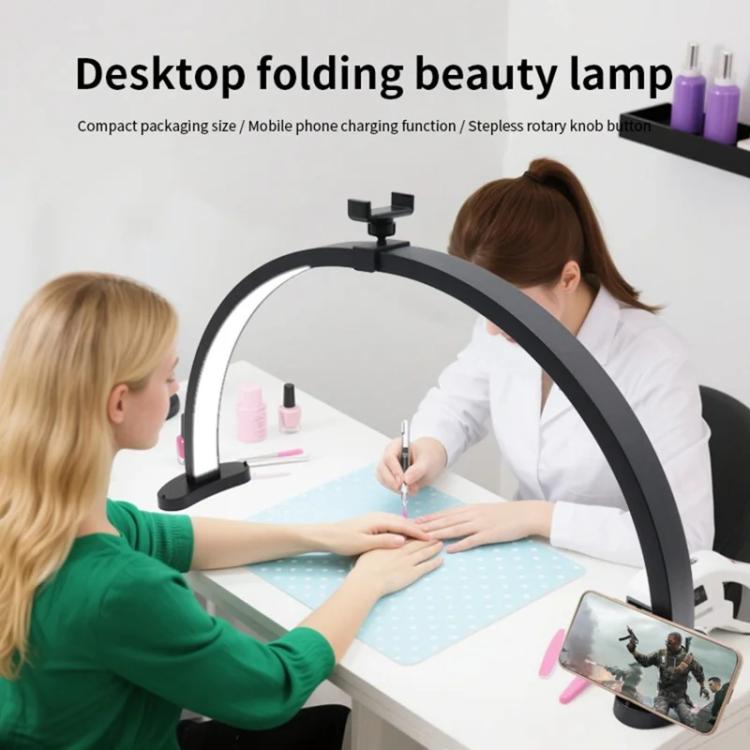 HD-M11X 28 inch LED Light Semi-Circular Desktop Beauty Lamp Fill Light For Tattoo / Nail Art, US Plug, EU Plug, UK Plug, AU Plug