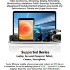 Mini Wireless Lavalier Microphone with 3 in 1 Receiver and Dual Microphone for Interview / Vlog / Podcast
