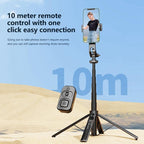 K27 Smartphone Extendable Live Streaming 4-Leg Stand Bluetooth Selfie Stick