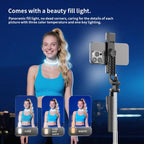 K50 1.9m Extendable Live Streaming Floor Stand Single Phone Clip Bluetooth Selfie Stick Tripod, K50 Single Phone Clip, Single Phone Clip