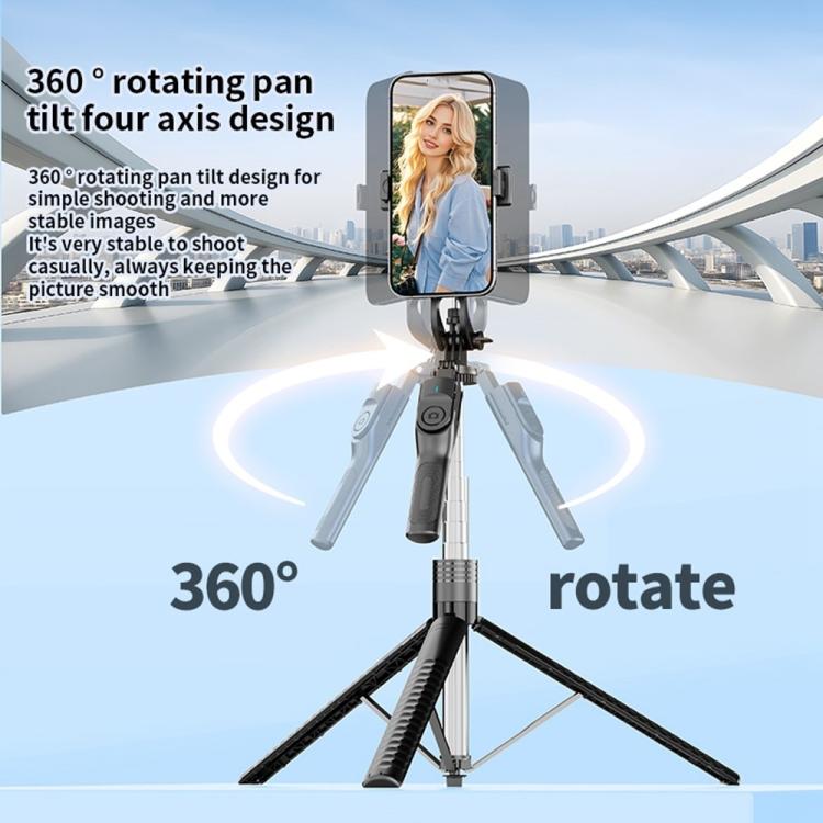 K50 1.9m Extendable Live Streaming Floor Stand Single Phone Clip Bluetooth Selfie Stick Tripod, K50 Single Phone Clip, Single Phone Clip