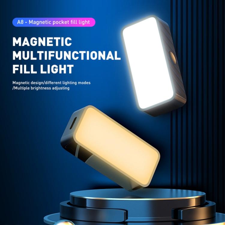 A8 Phone Photography Video Streaming Portable LED Light Mini Magnetic Pocket Fill Light