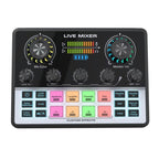 V9 Dual DSP Chip Noise Reduction Live Streaming Sound Card Audio Mixer, V9