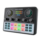 V9 Dual DSP Chip Noise Reduction Live Streaming Sound Card Audio Mixer, V9