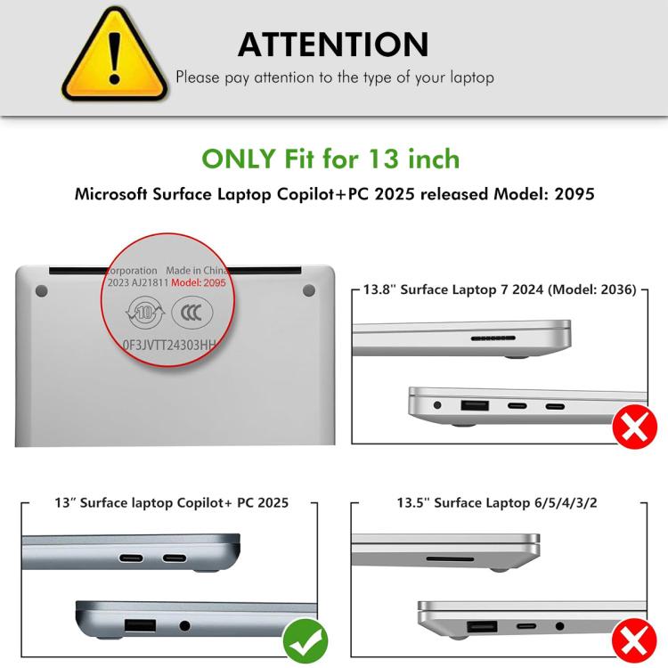 ENKAY Hat-Prince Matte Protective Case Cover Hard Shell, For Microsoft Surface Laptop 13 (2095), For Microsoft Surface Laptop 5/4/3 1873/1953/1979, For Microsoft Surface Laptop 7 13.8 (2036), For Microsoft Surface Laptop 15 (2037)