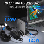 WAVLINK UMD27PRO Support 8K 30Hz 4K 144Hz 140W HUB Docking Station, US Plug, EU Plug, UK Plug, AU Plug