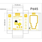 TE-PD45 GaN 45W PD3.0 / Type-C + USB 3.0 Charger with Type-C to Type-C Data Cable, US  Plug